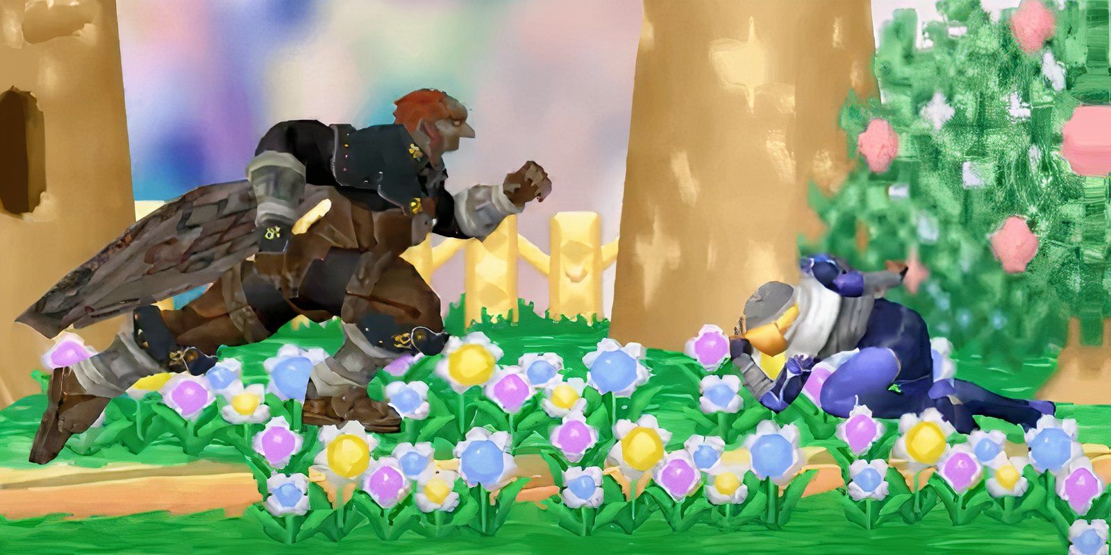 Ganondorf Super Smash Bros Melee running toward sheik