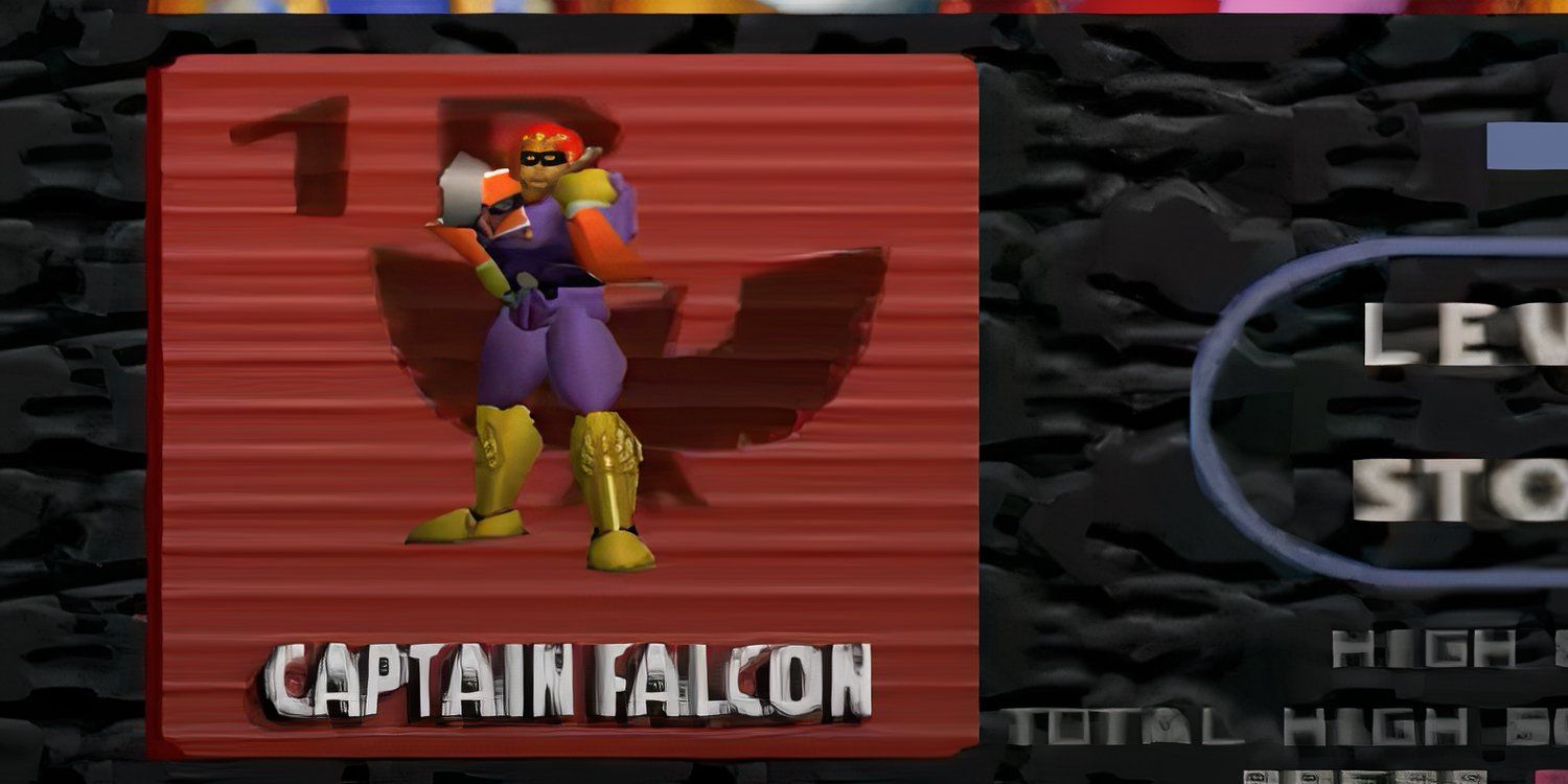 super smash bros 64 captain falcon posing chracter select