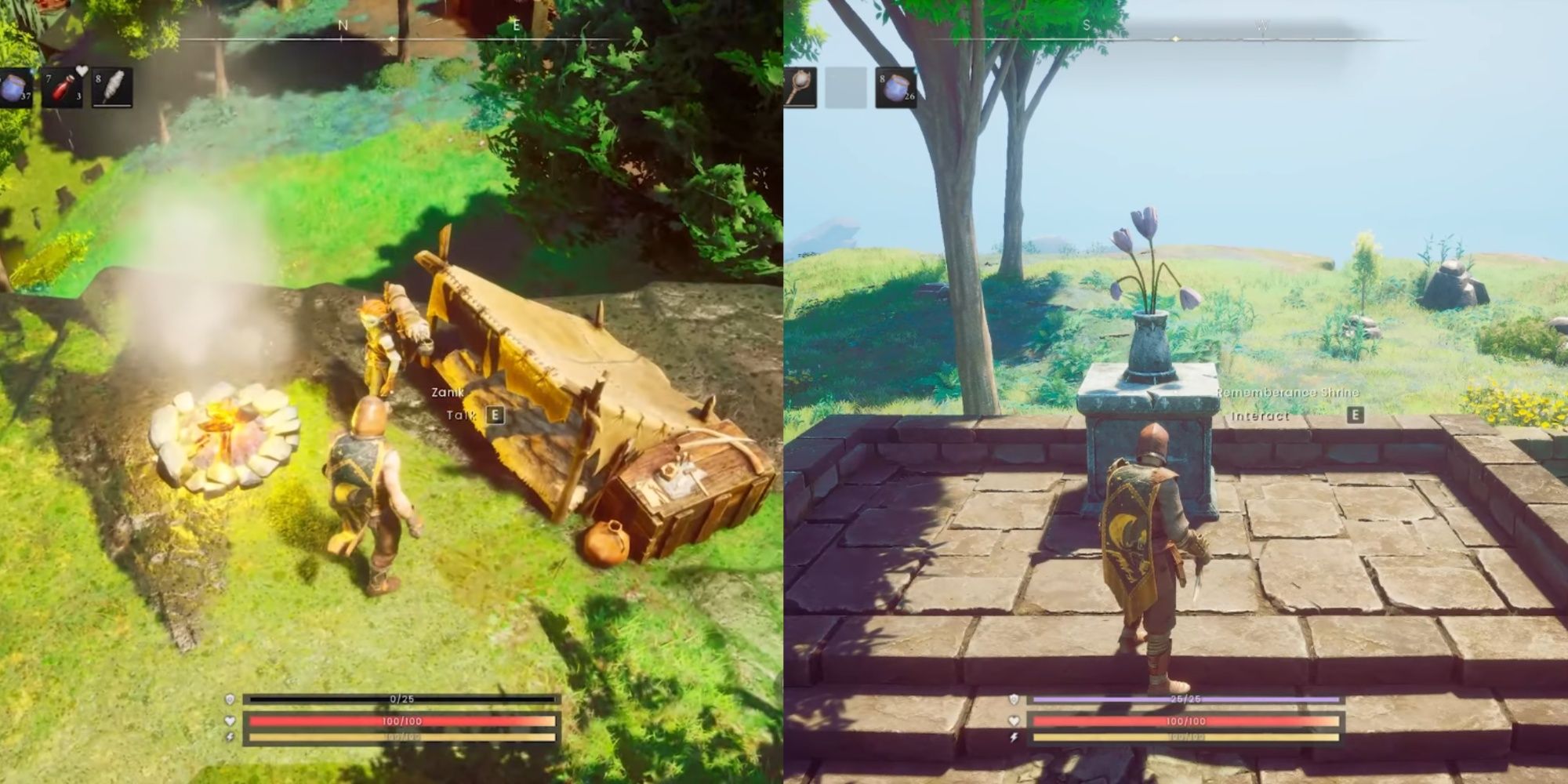 Speaking to Zanik in Goblin Diplomacy and Standing at the Shrine in Restless Ghost Side Quests in RuneScape: Dragonwilds