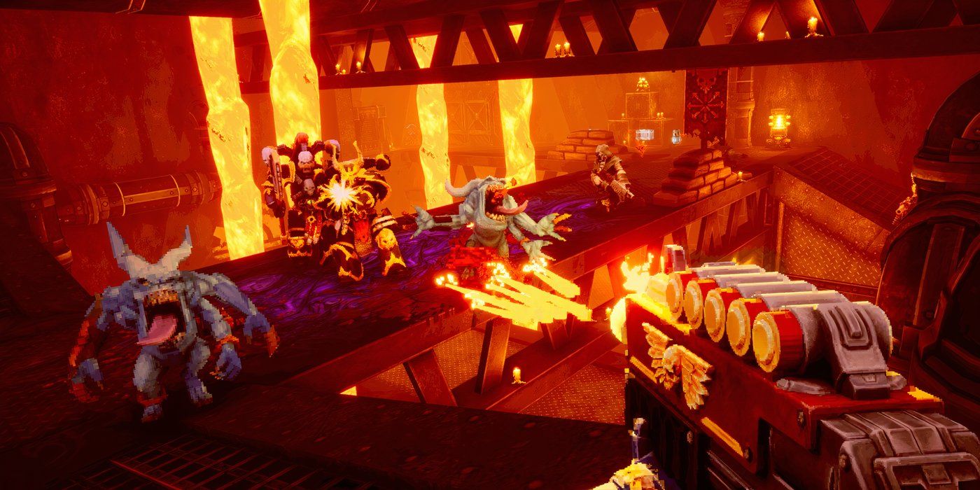 Warhammer-40,000-Boltgun-Player-POV-blasting-enemies-with-shotgun