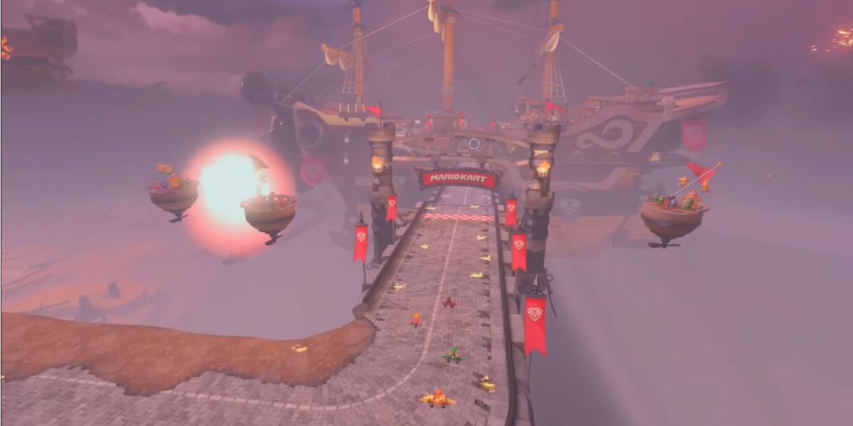 Airship Fortress Track in Mario Kart World