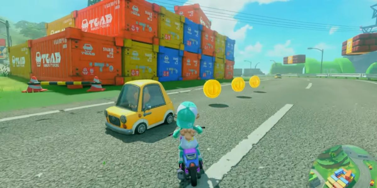 Collecting Coins in Mario Kart World
