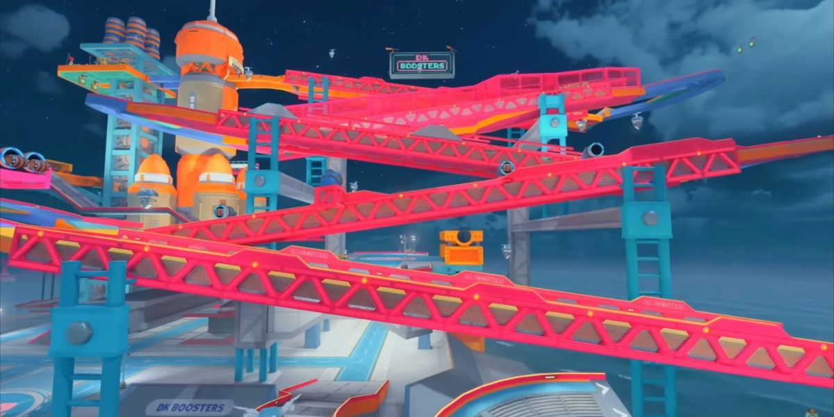 DK Spaceport Track in Mario Kart World