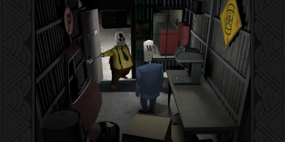 Grim-Fandango-Don-Copal-locking-Mann-Calavera-in-room