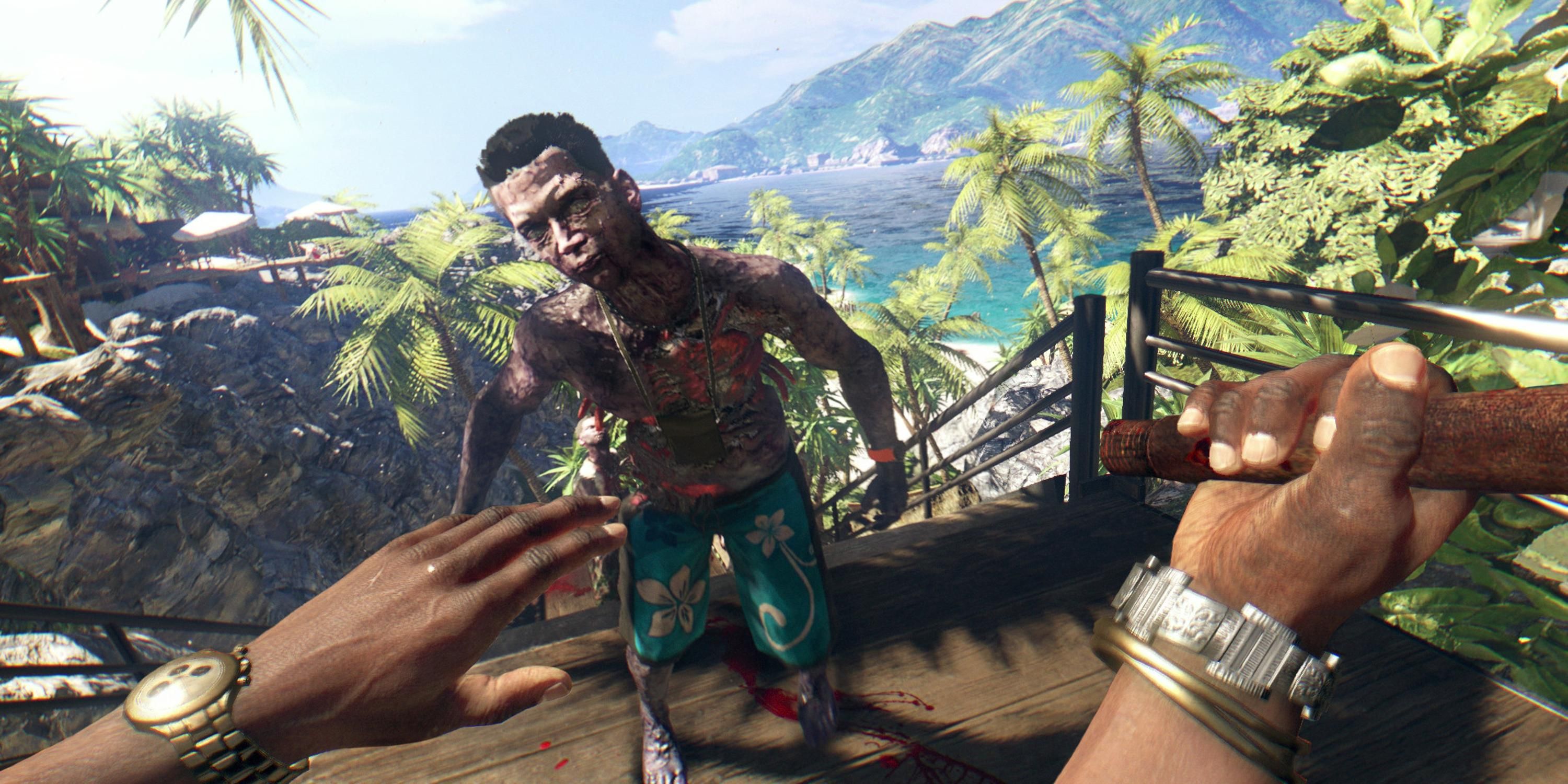 Hitting a zombie with a melee weapon in Dead Island
