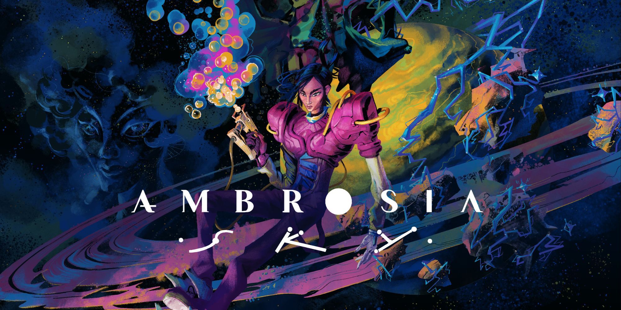 Key Art of lady with bubble gun