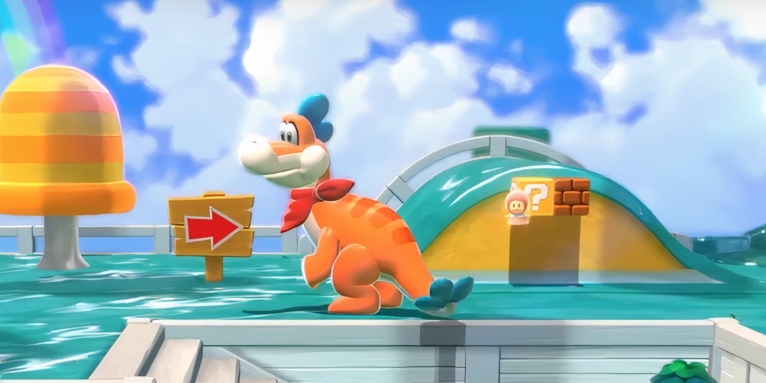 Plessie 3D Mario World waiting for Mario