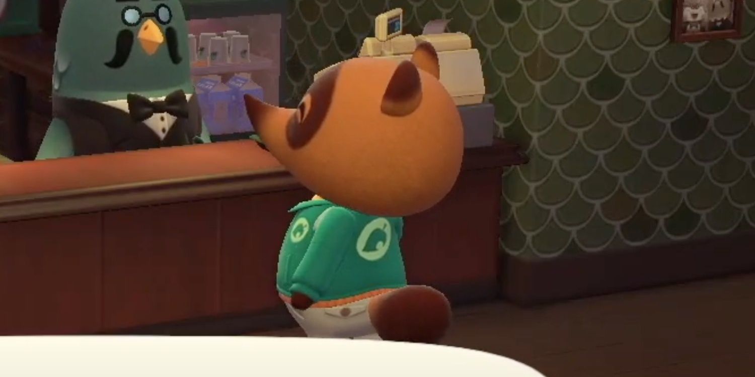 Tom Nook getting coffee animal crossing new horizons