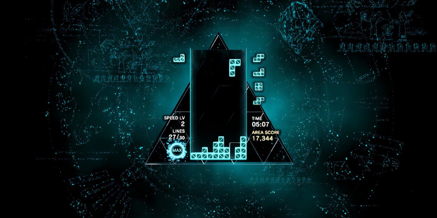Tetris-Effect-Connected-Blocks-falling-in-Pharaoh's-Code-Level