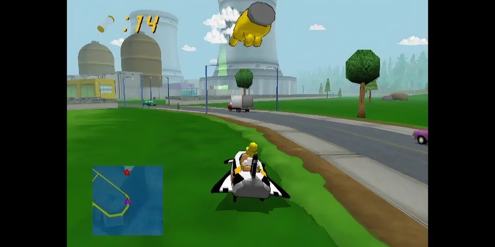 The-Simpson-Road-Rage-Bart-Simpson-driving-Homer-toward-Nuclear-plant