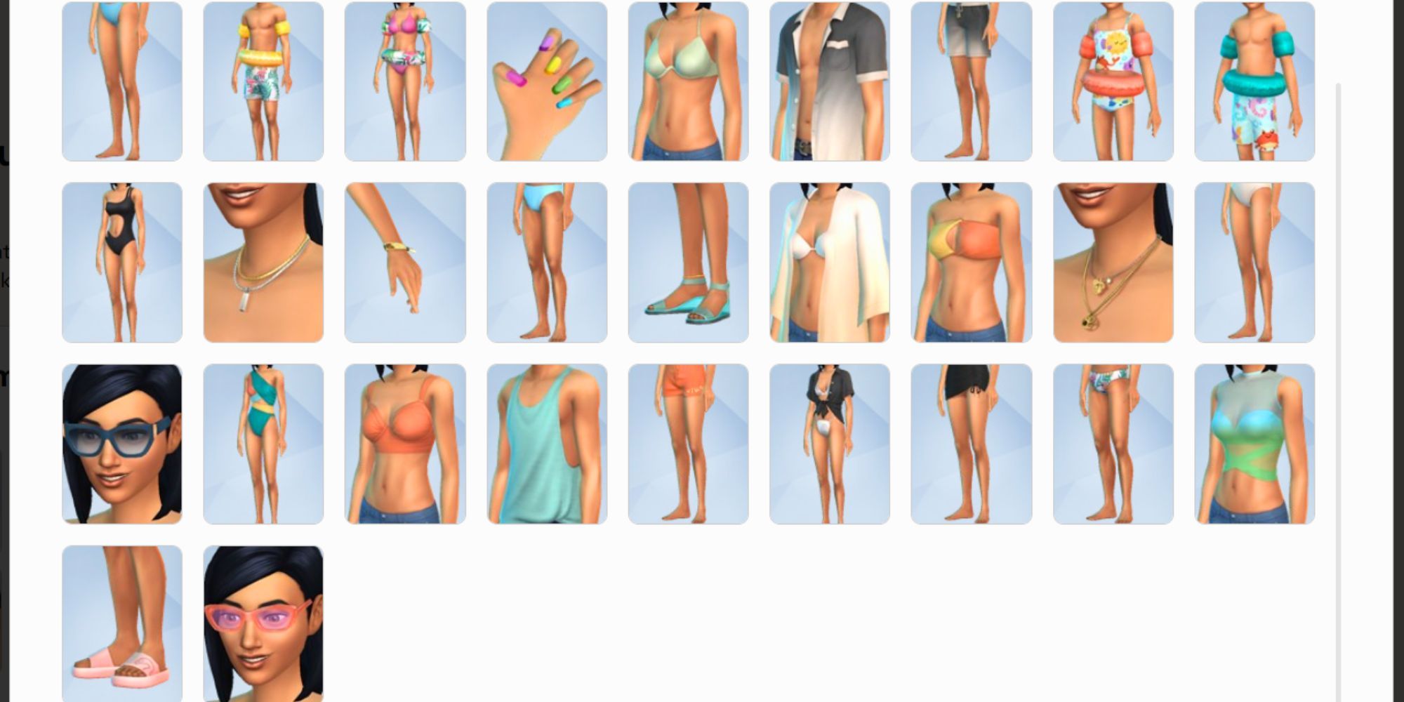 Poolside Splash fashion kit for The Sims 4