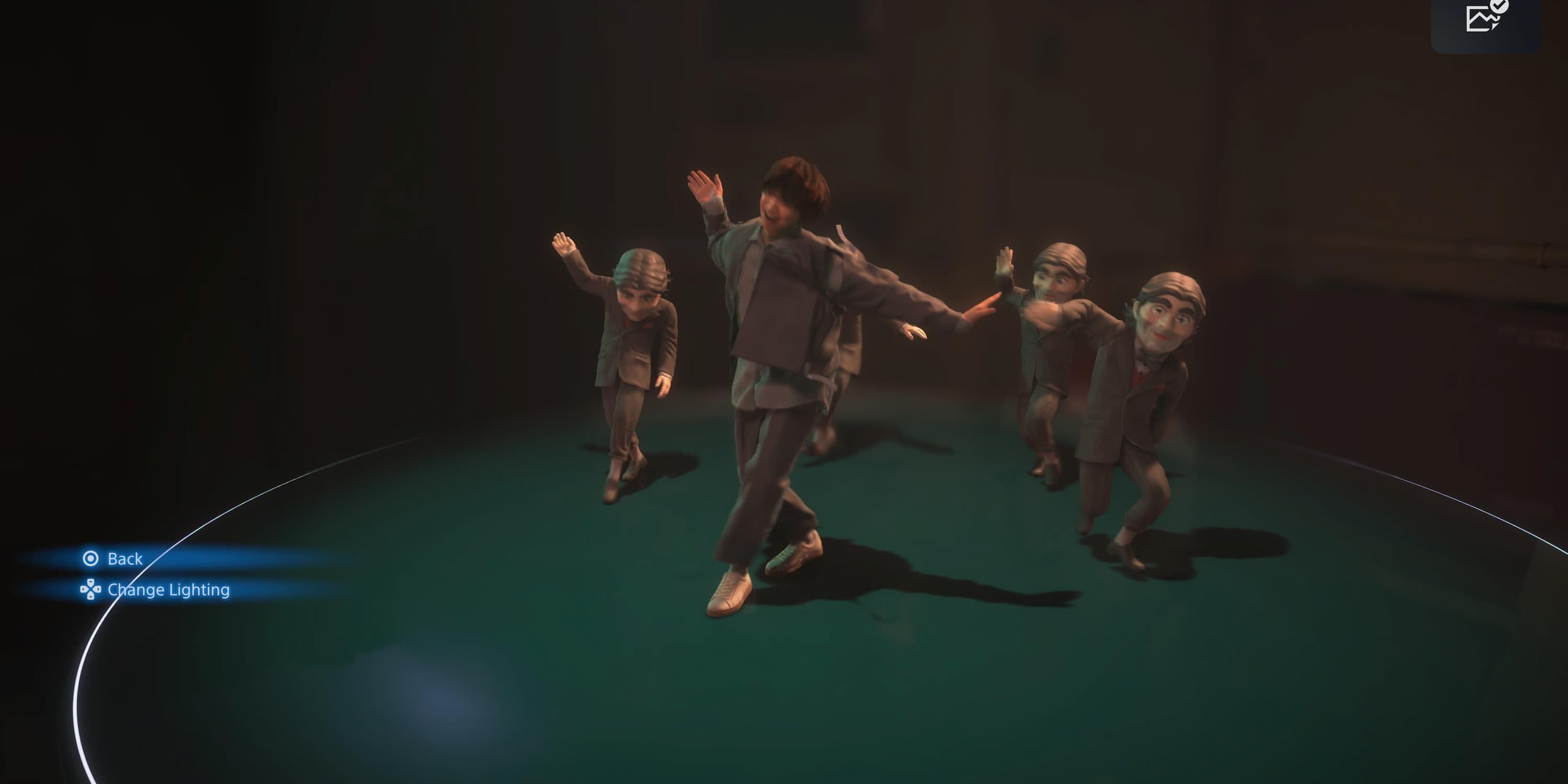 Screenshot of the Dollman Dance in Death Stranding 2