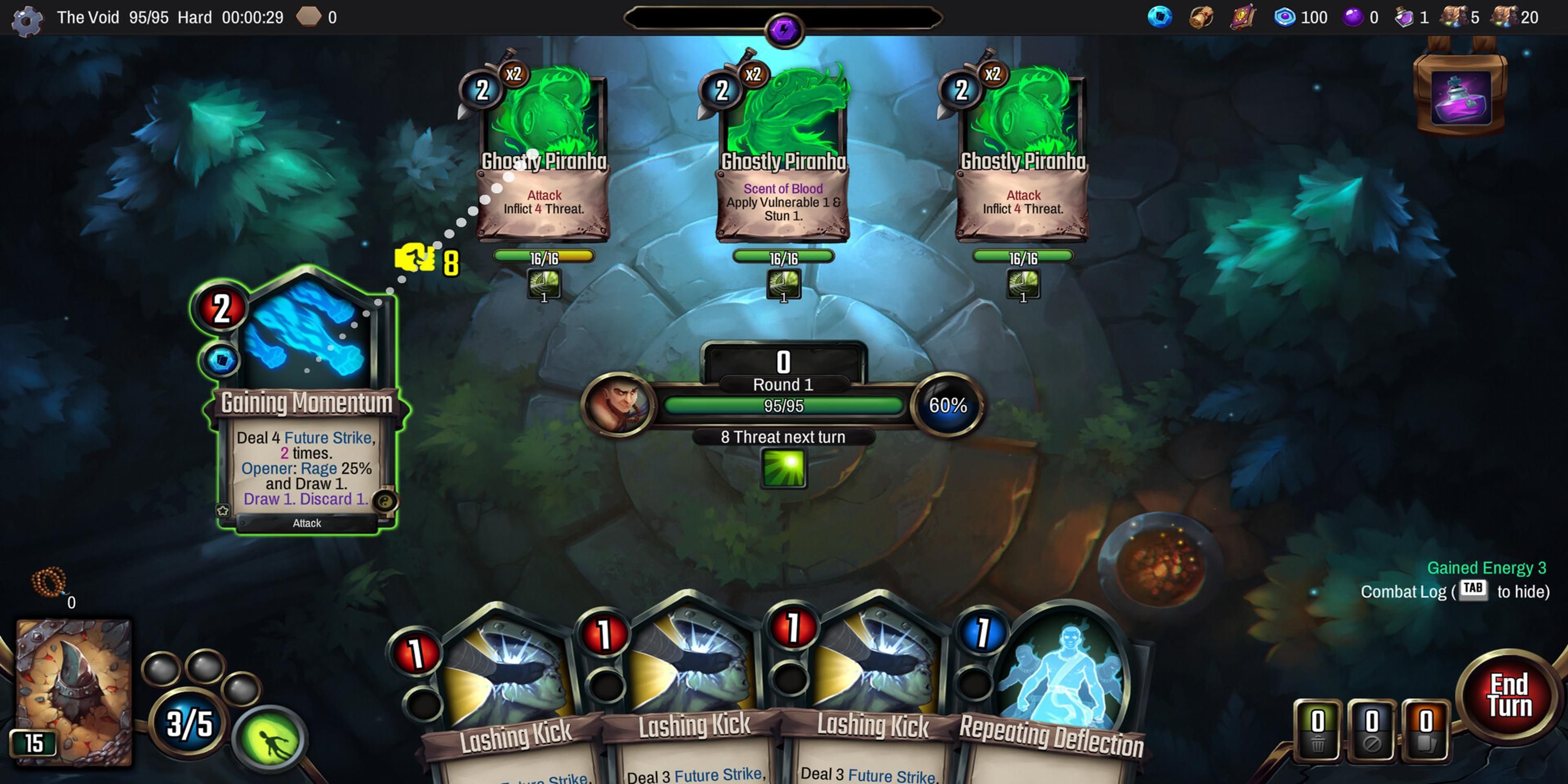 A battle with cards in Vault of the Void