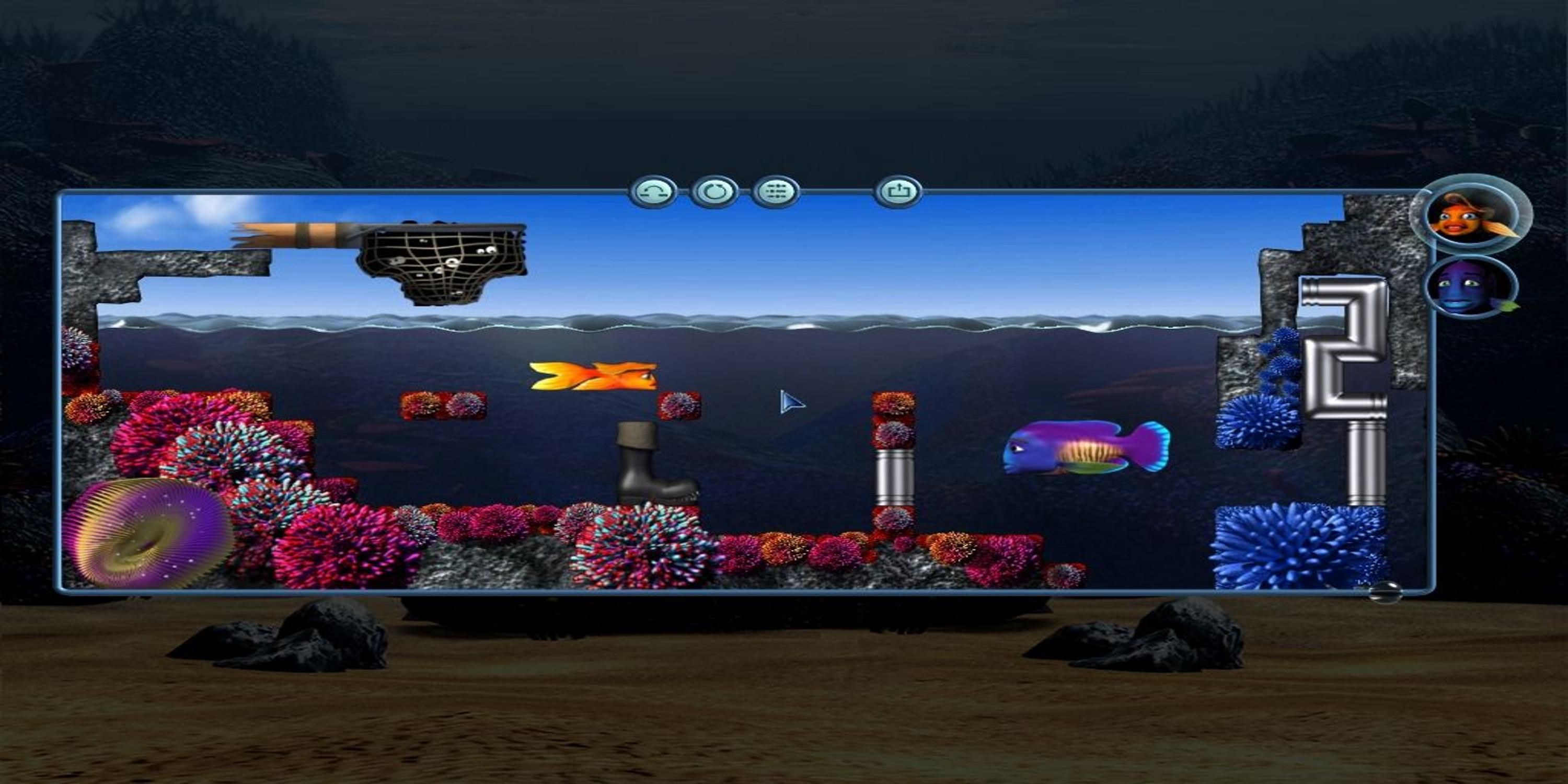 A puzzle with fished in it in Fish Fillets 2
