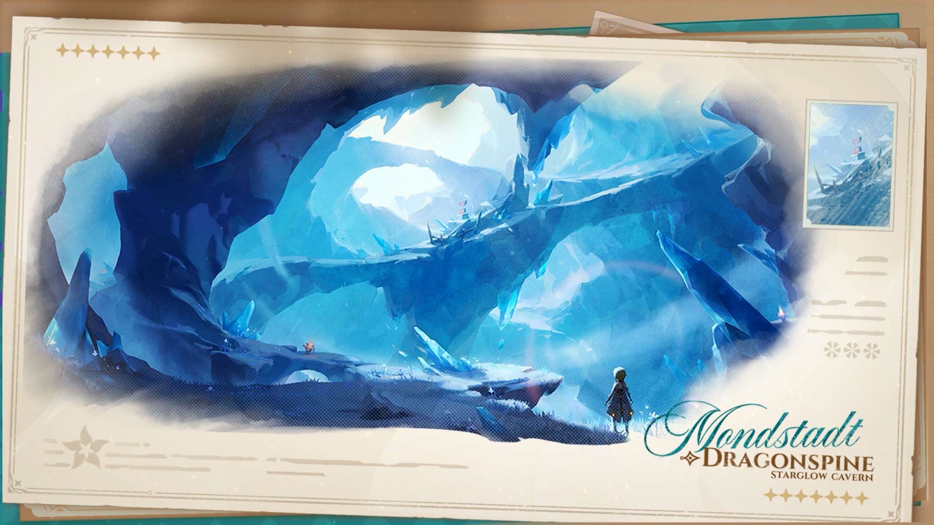 Beautiful Dragonspine Genshin Impact artwork will be displayed