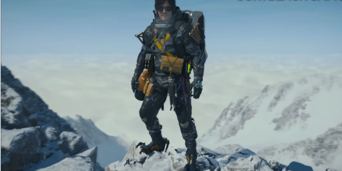 Wearing a Black Camo Suit in Death Stranding 2: On the Beach