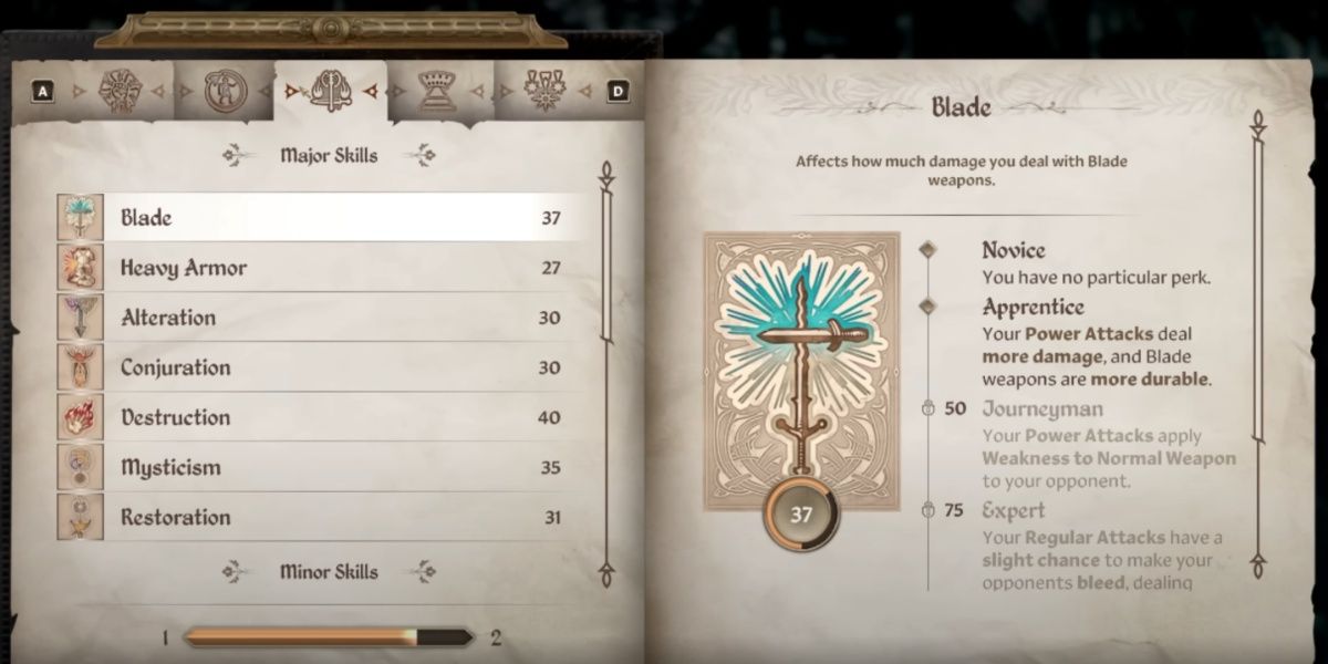 Blade Skill in The Elder Scrolls IV: Oblivion Remastered