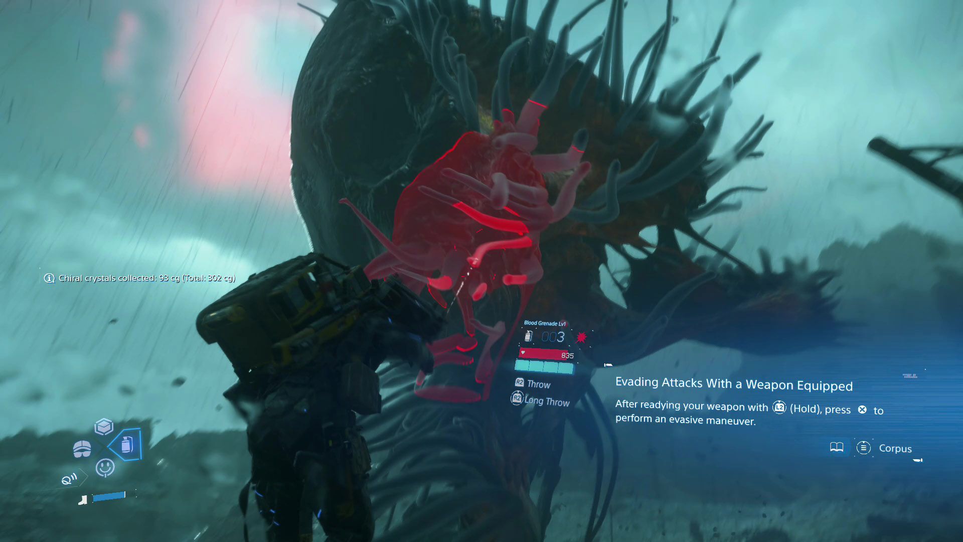 Death Stranding 2 Giant BT Blood Grenade Lob