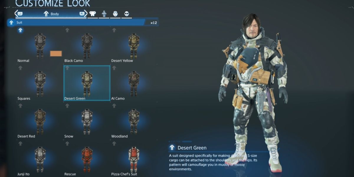 Wearing a Desert Green Suit in Death Stranding 2: On the Beach