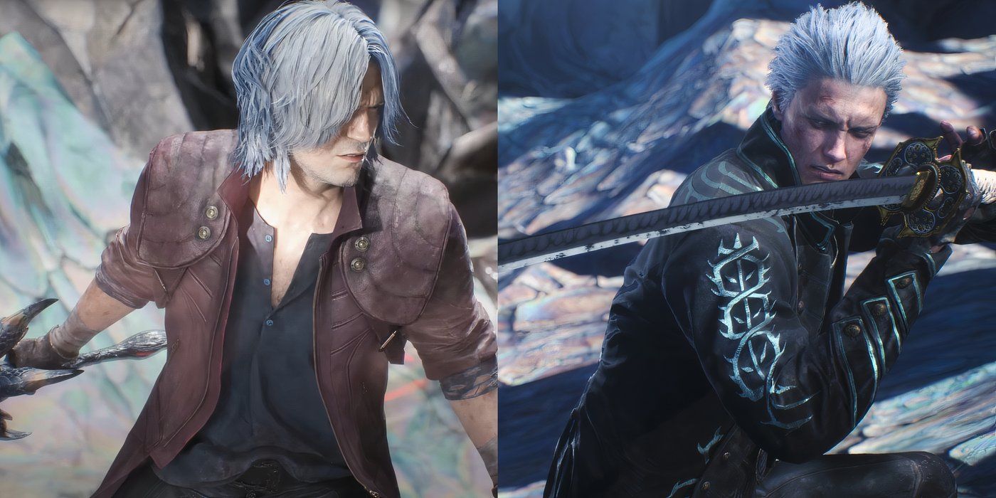 Devil-May-Cry-5-Split-Image-Dante-and-Vergil-preparing-to-fight