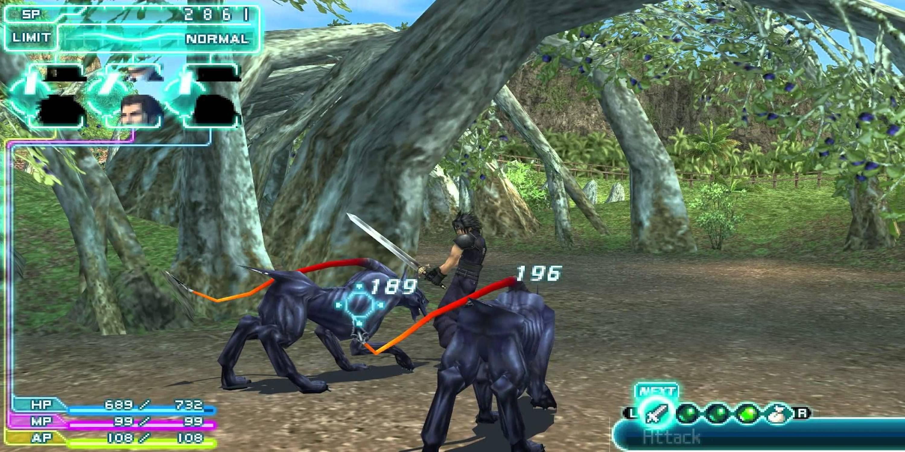 Fighting dog like enemies in Crisis Core Final Fantasy VII
