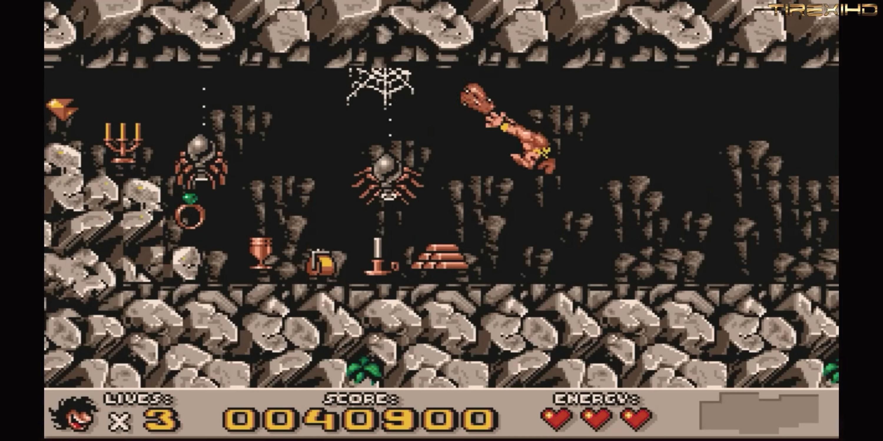 Fighting spiders in Prehistorik 2