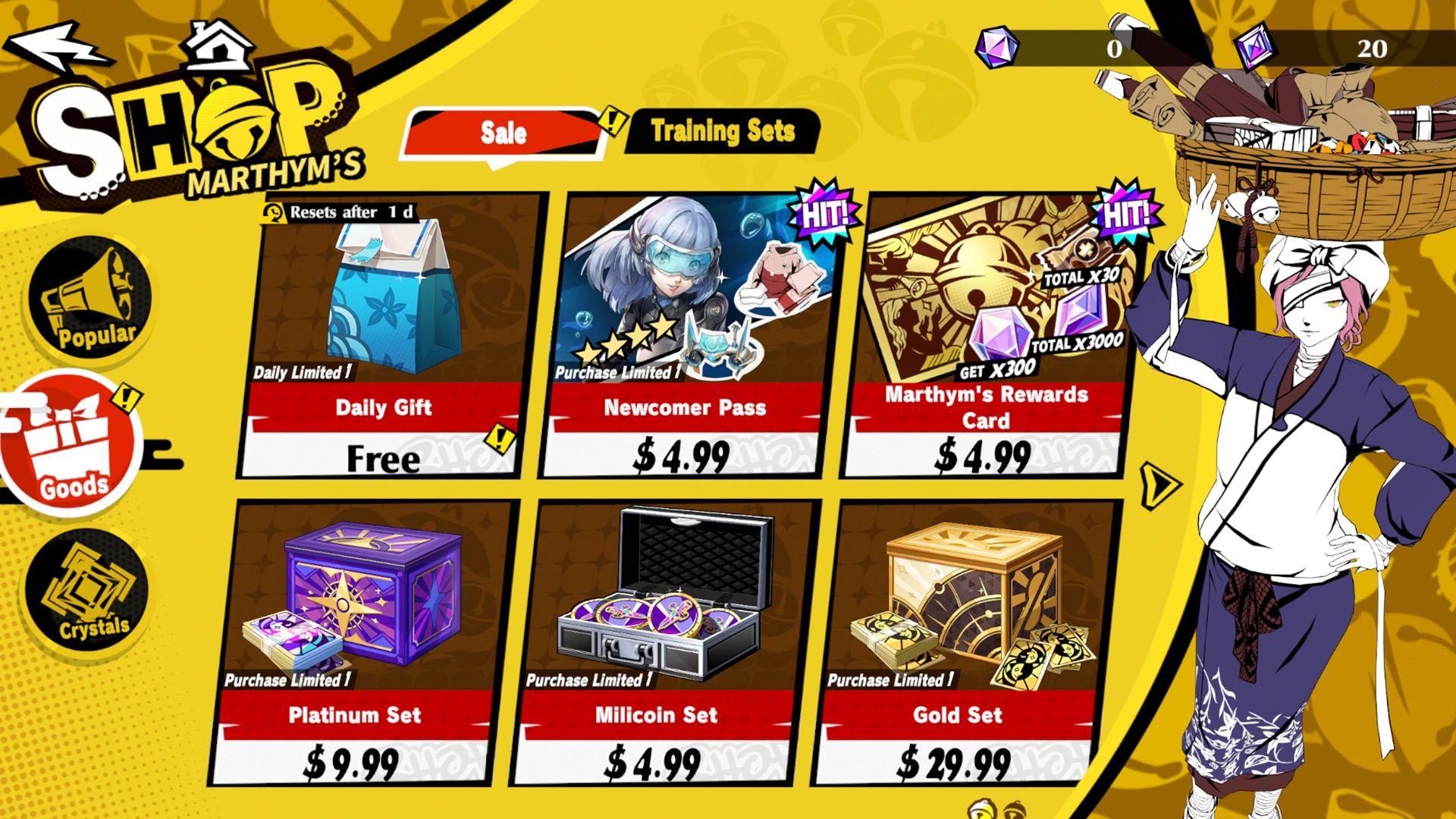 Goods Section of Marthym's Shop in Persona 5: The Phantom X