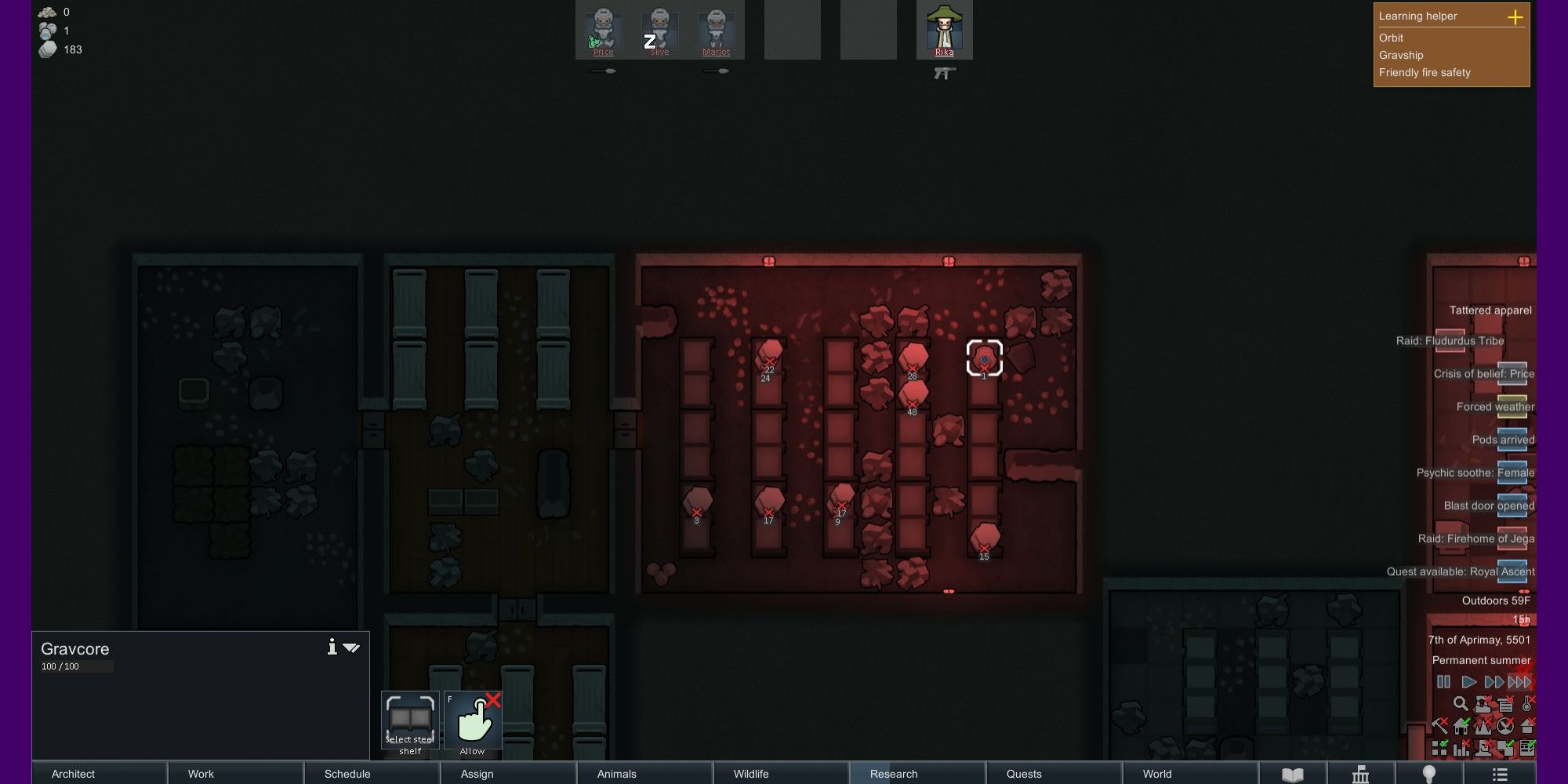 A Gravcore stored away in a bunker.