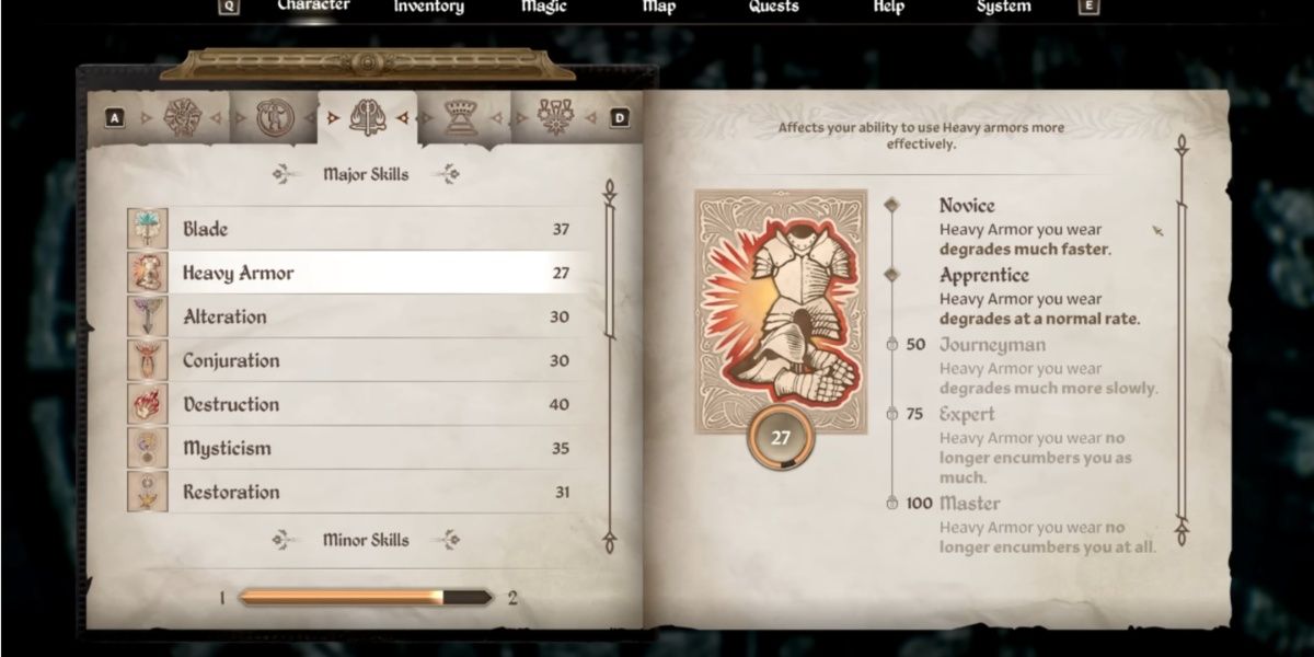 Heavy Armor Skill in The Elder Scrolls IV: Oblivion Remastered