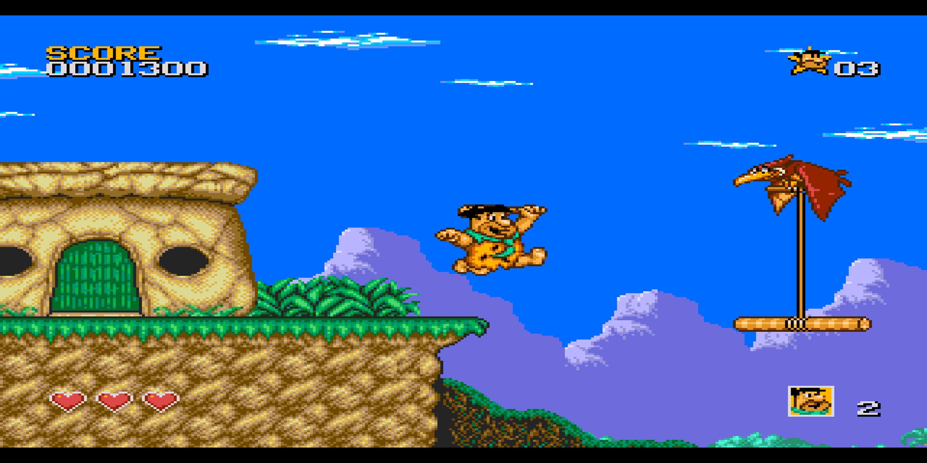 Jumping from a ledge in The Flintstones