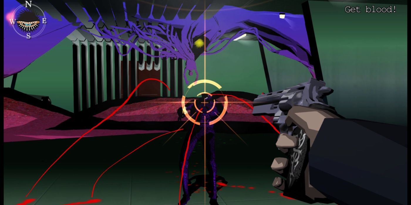 Killer7-Player-POV-firing-revolver-at-enemy