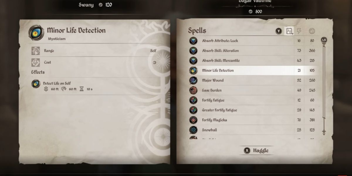 Minor Life Detection Spell in The Elder Scrolls IV: Oblivion Remastered