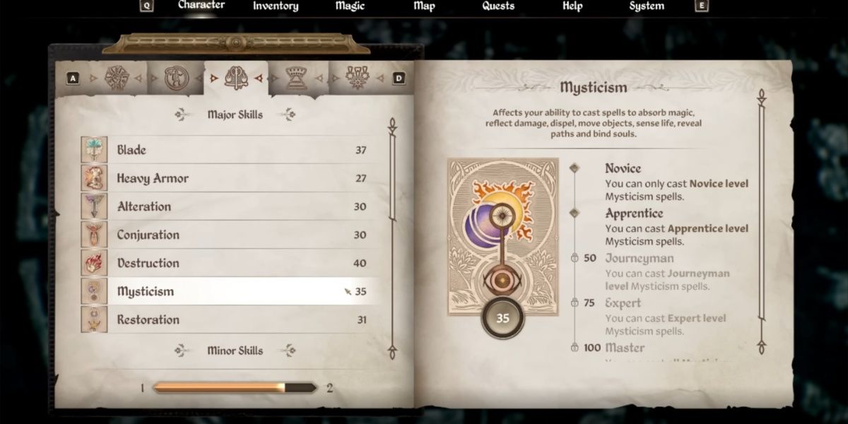 Mysticism Skill in The Elder Scrolls IV: Oblivion Remastered