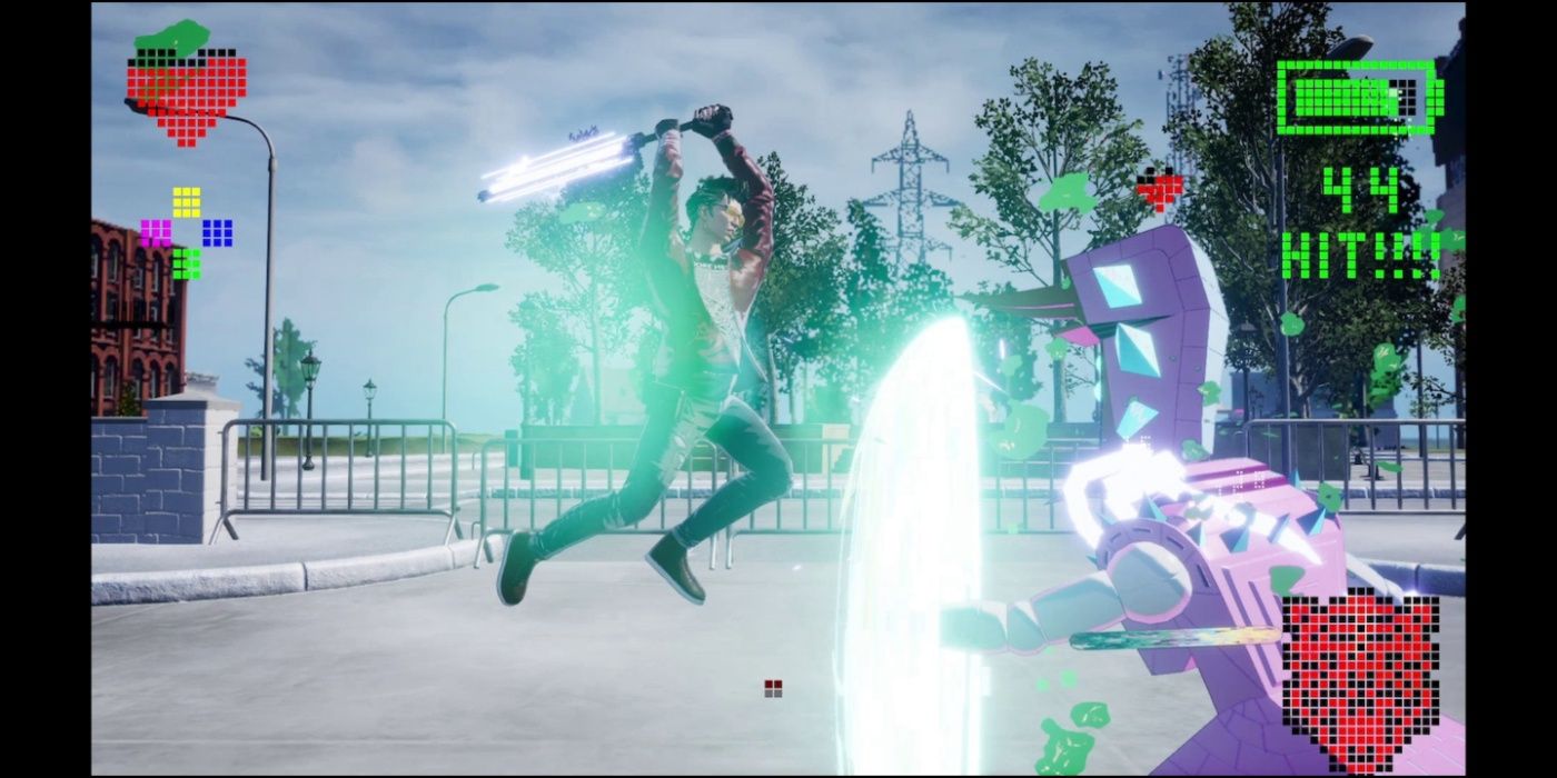 No-More-Heroes-3-Travis-Touchdown-attacking-enemy-with-beam-katana 