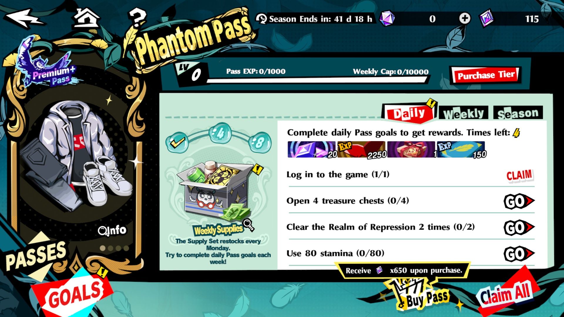 All Phantom Pass Daily Goals in Persona 5: The Phantom X