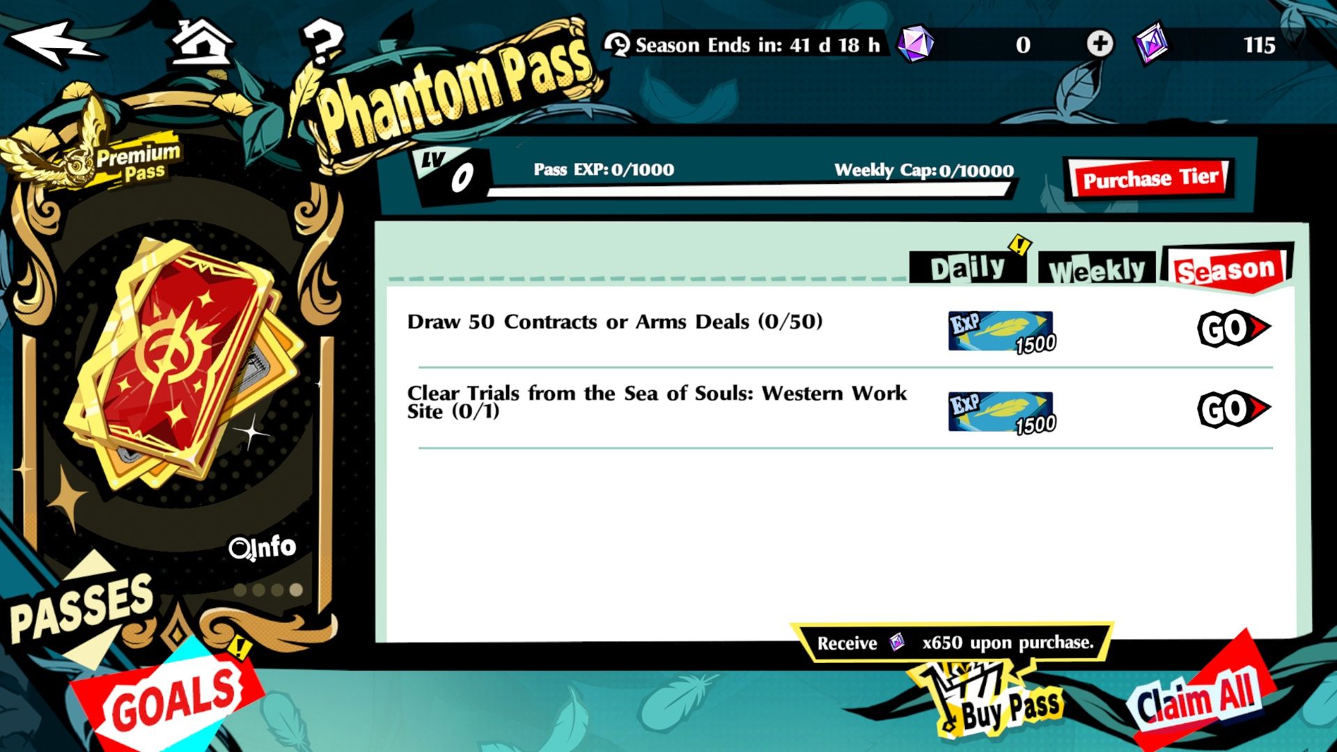 All Phantom Pass Seasonal Goals in Persona 5: The Phantom X