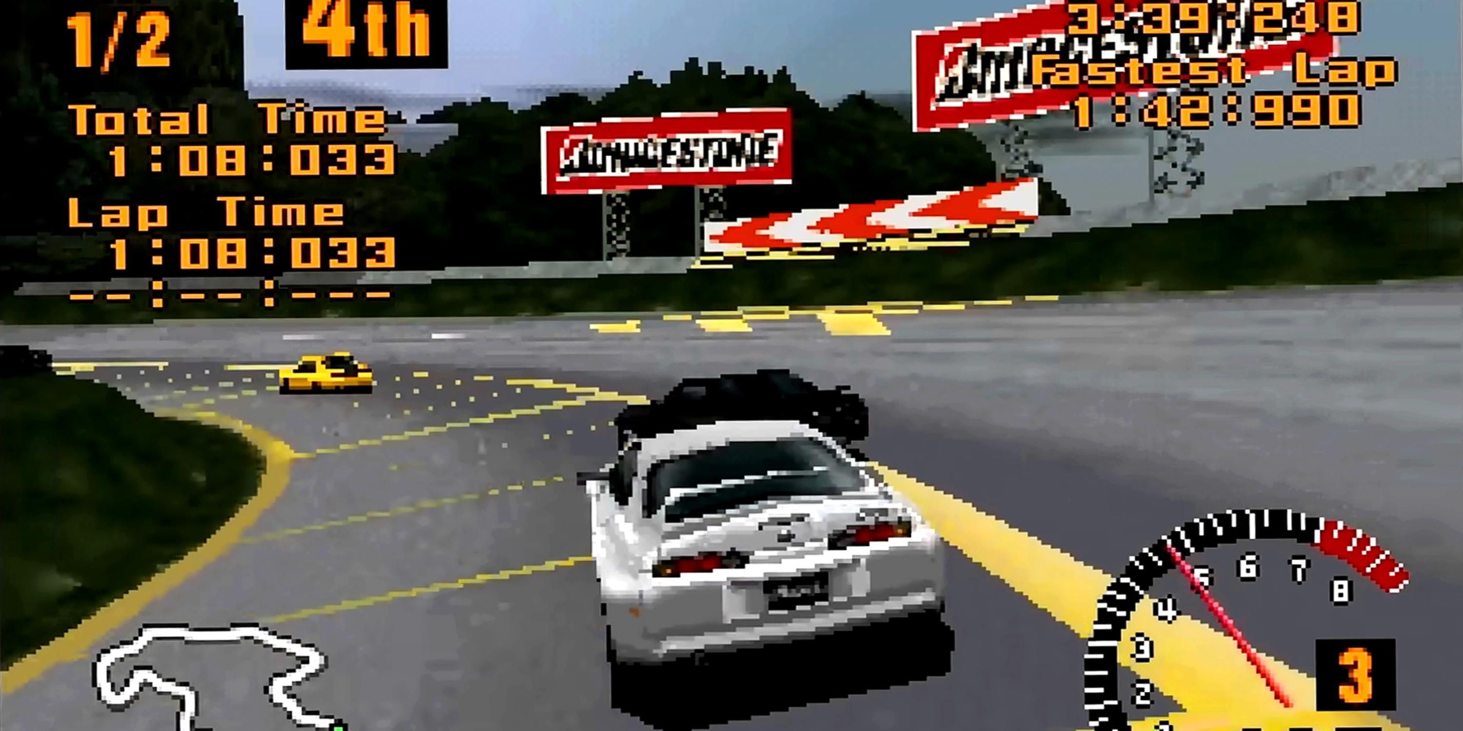 Racing in a white car in Gran Turismo