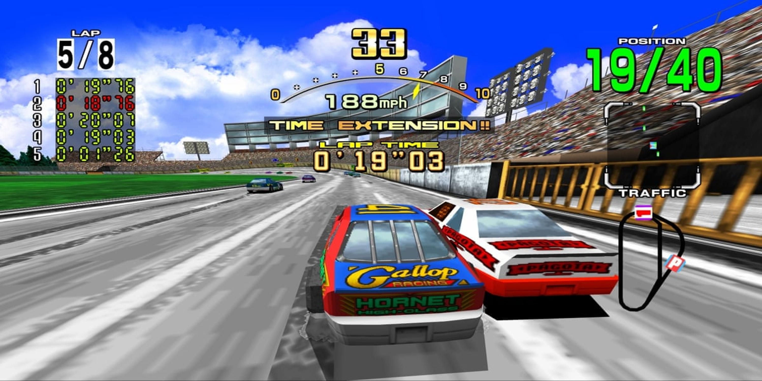 Racing on a track in Daytona USA
