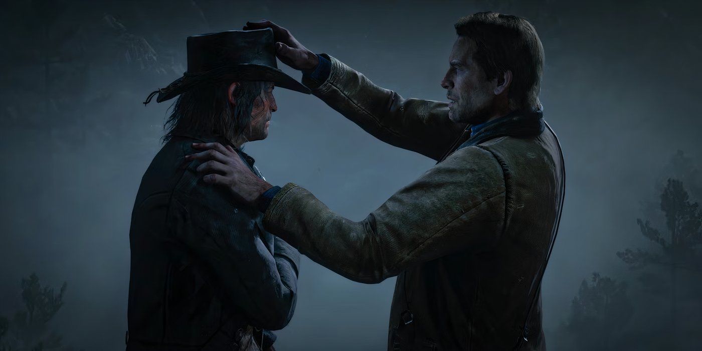 Red-Dead-Redemption-2-Arthur-Morgan-giving-John-Marston-his-hat