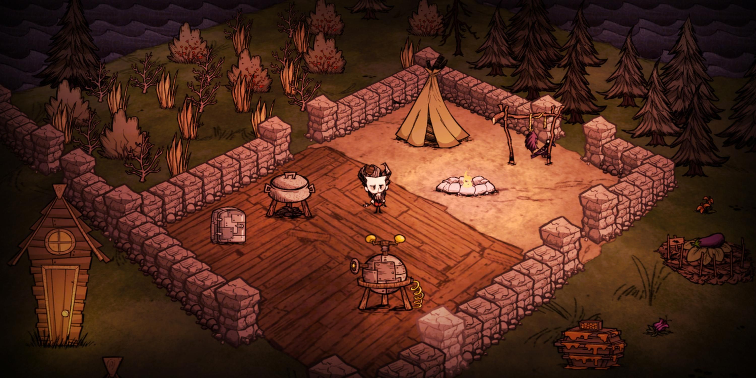 Standing inside a safehouse in Don't Starve