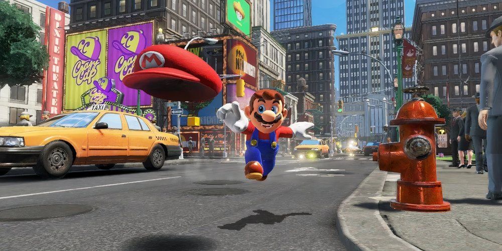 Super-Mario-Odyssey-Mario-in-the-city-throwing-his-hat