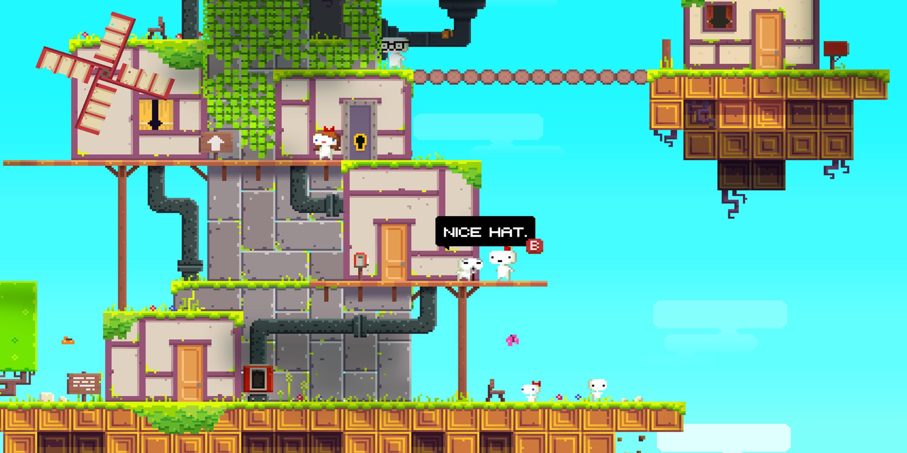 Talking to an NPC in Fez