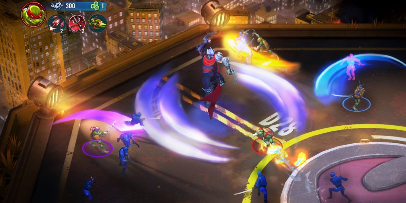 Teenage-Mutant-Ninja-Turtles-Splintered-Fate-The-Turtles-in-a-battle-with-The-Shredder