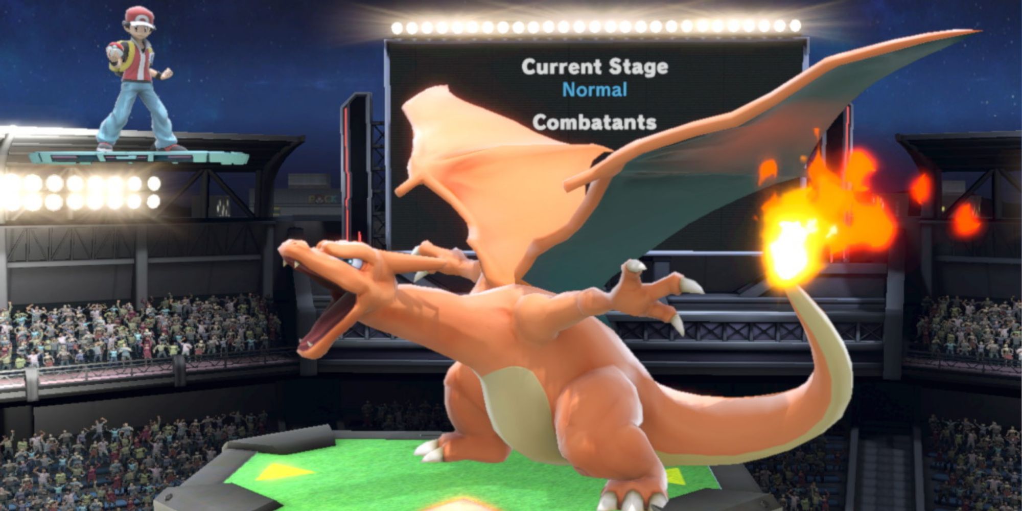 The Pokemon Trainer summons Charizard in Super Smash Bros. Ultimate