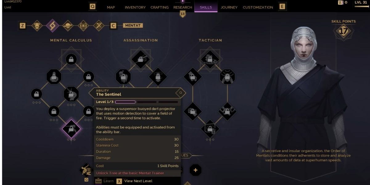 The Sentinel Skill in Dune: Awakening