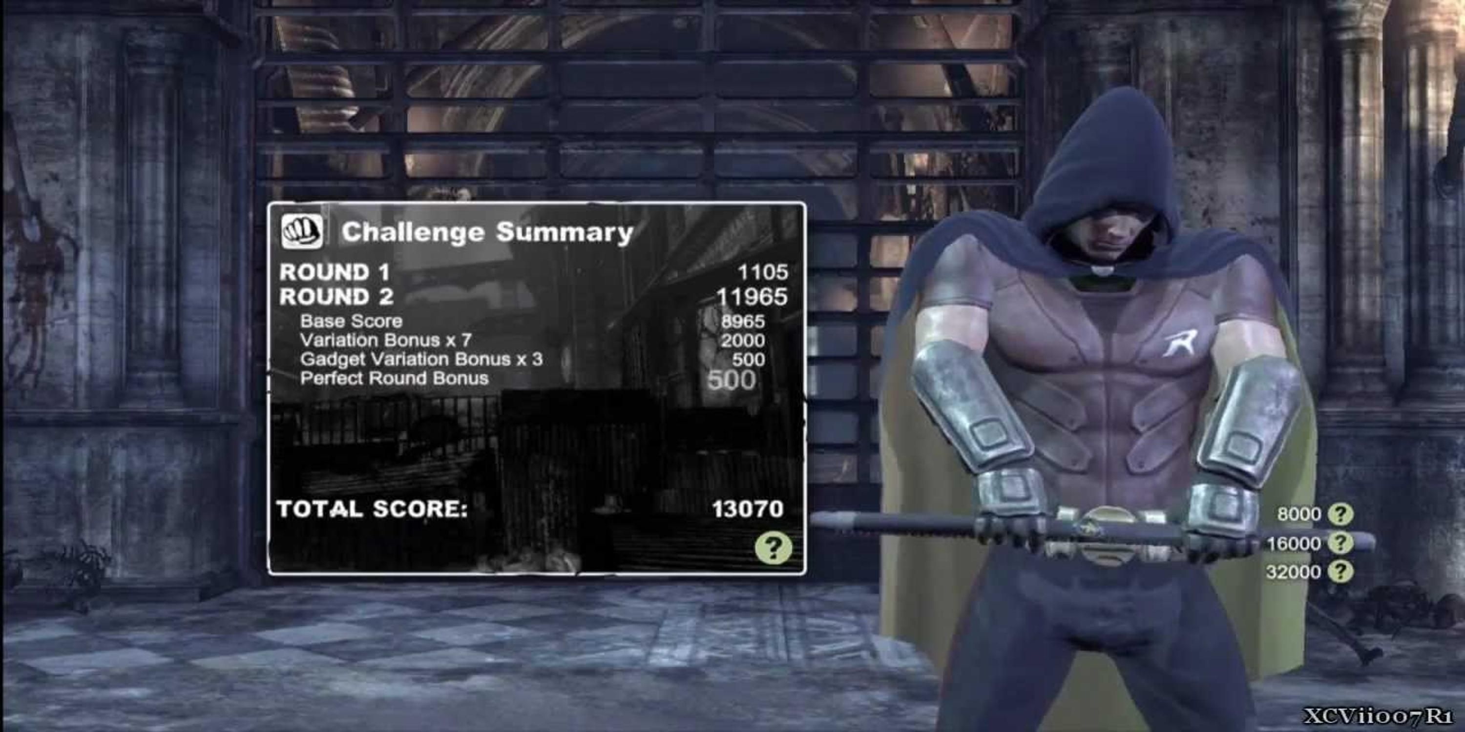 A combat challenge for Robin in Batman Arkham City