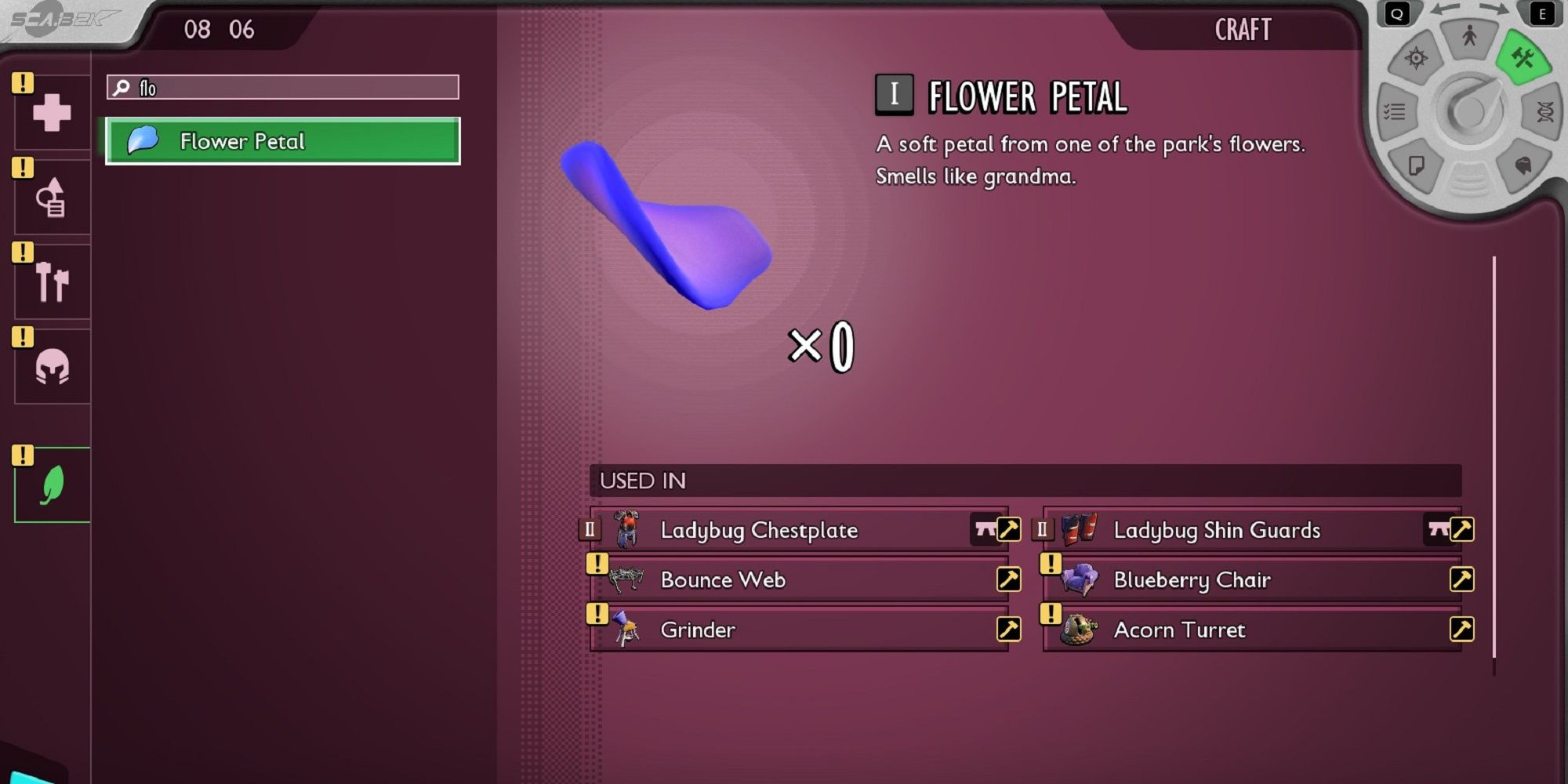 Grounded 2 Flower Petal Uses