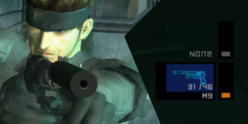 Metal-Gear-Solid-2-Split-Image-Solid-Snake-aiming-Tranquilizer-and-weapon-menu-of-Tranquilizer-icon