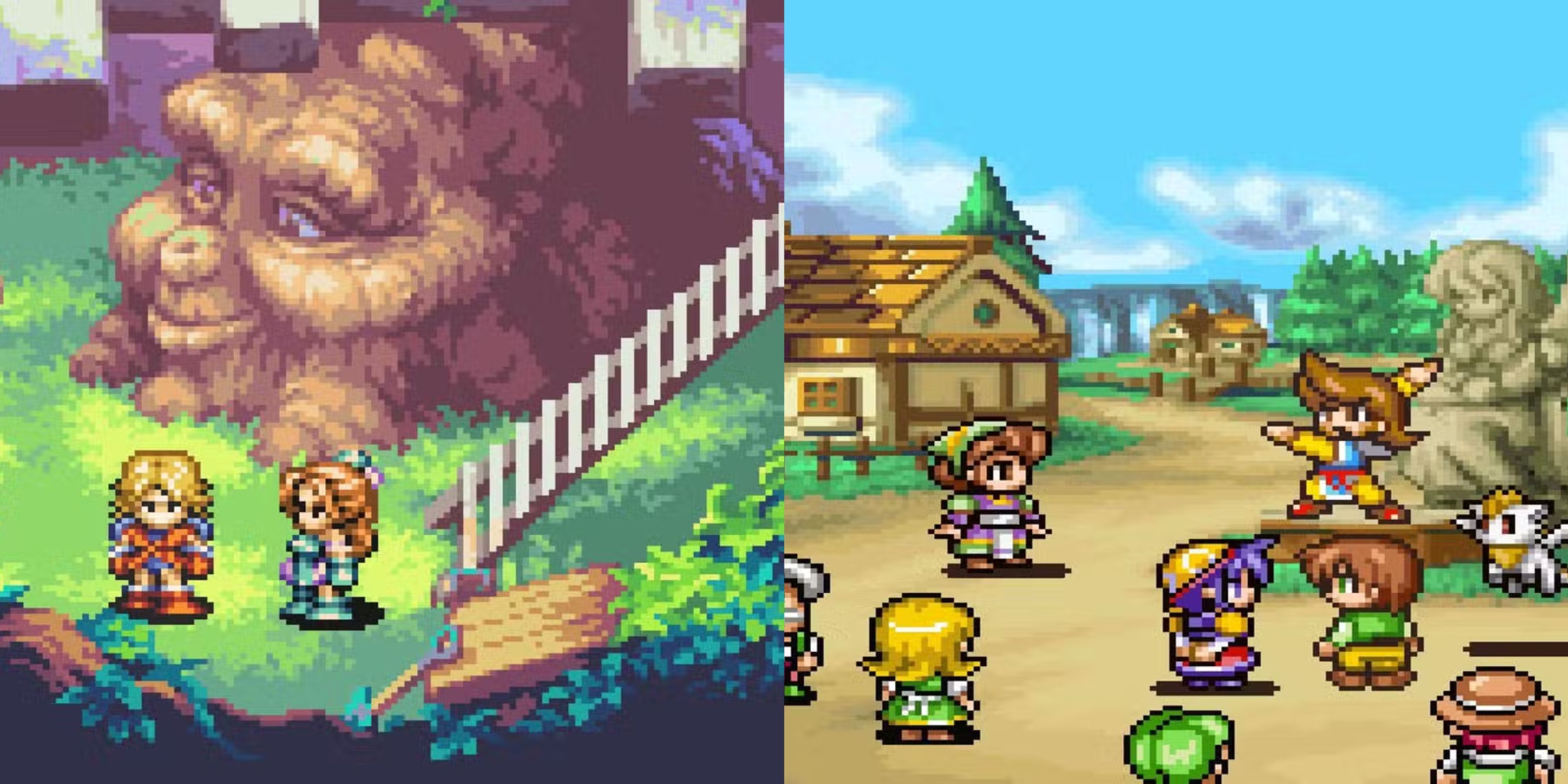 A combined image of gameplay from Sword of Mana and Lunar Legend