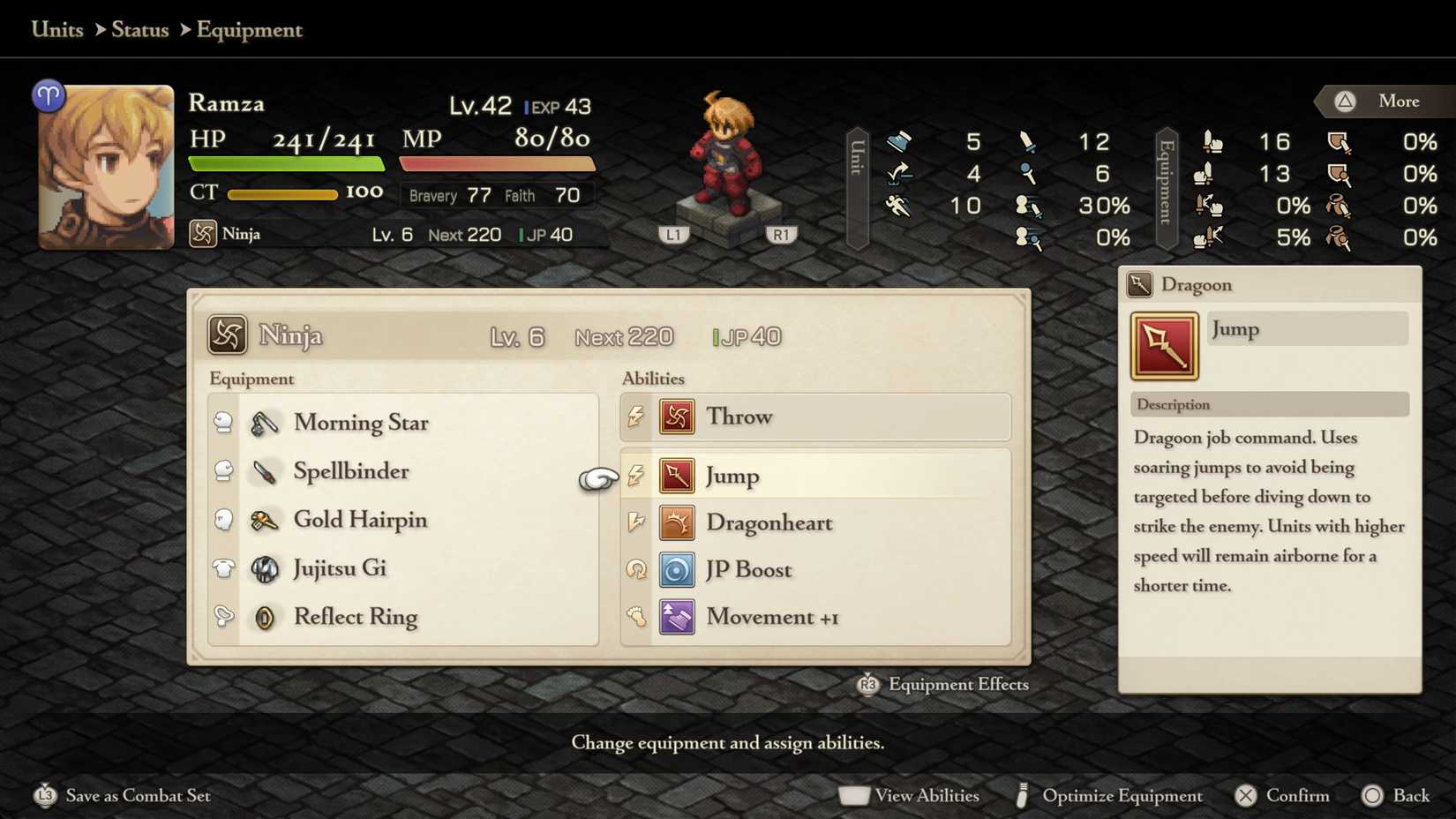 Best Jobs for Ramza in Final Fantasy Tactics - The Ivalice Chronicles, image size:1650x928